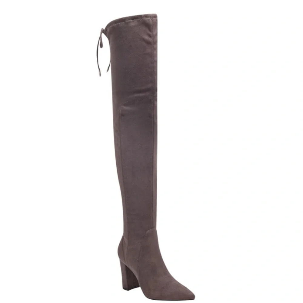 Marc Fisher ULONA OVER THE KNEE FASHION BOOTS pointed toe grey Size 8,5 NWOT
